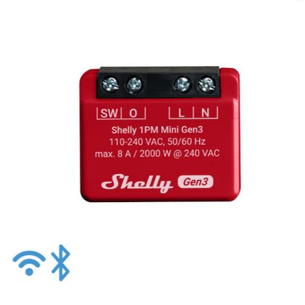 Shelly 1PM Mini Gen3 WiFi Smart Relay with Power Monitoring 8A