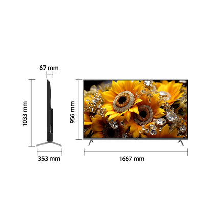 CHiQ U75QM10 75" 4K QLED Google TV with Quantum Dot Technology