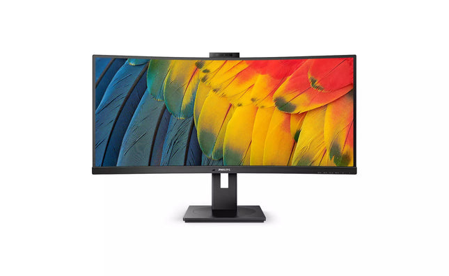 Philips 34B1U5600CH 34In WQHD Curved Monitor USB-C Dock & Webcam