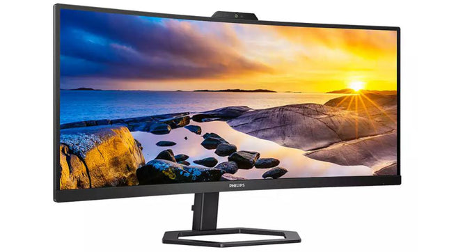 Philips 34E1C5600HE 34In Curved WQHD Monitor with Webcam & USB-C