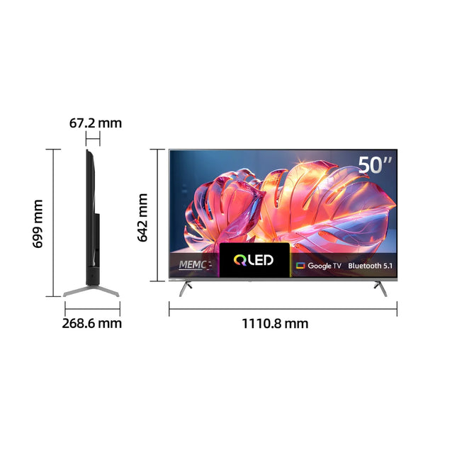 CHiQ U50QM10 50" 4K QLED Smart TV with Google Assistant & Dolby