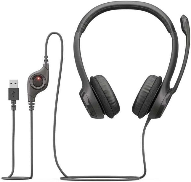 Logitech H390 USB Wired Headset with Noise-Canceling Mic
