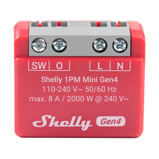 Shelly 1PM Mini Gen4 Smart Relay Switch with Power Monitoring 8A