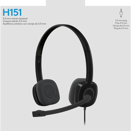 Logitech H151 Stereo Headset with Noise-Cancelling Mic and In-Line Controls