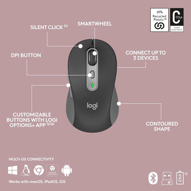 Logitech MK950 Wireless Keyboard & Mouse Combo with Multi-Device Pairing