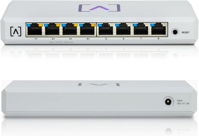 Alta Labs S8-POE 8-Port Managed Gigabit PoE+ Switch 60W Budget