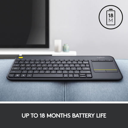 Logitech K400 Plus Wireless Keyboard with Built-In Touchpad 10m Range