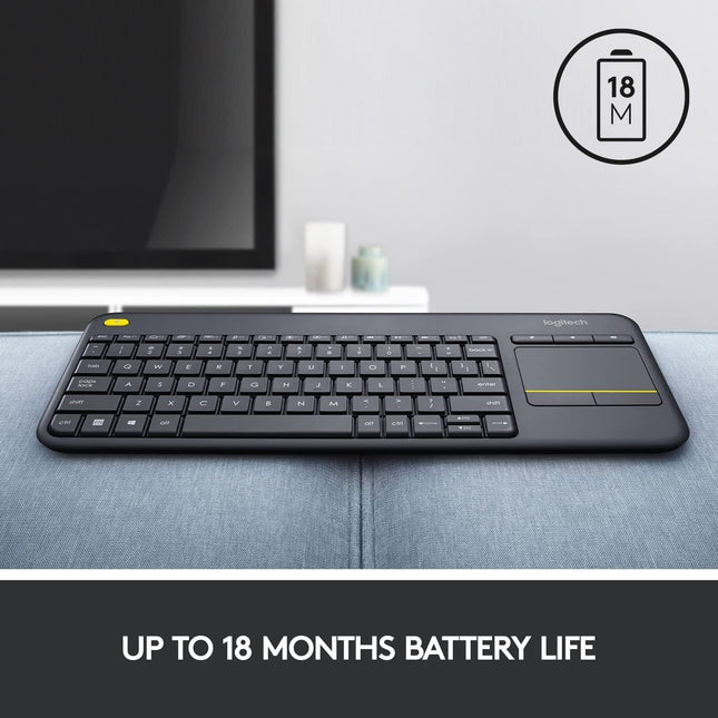 Logitech K400 Plus Wireless Keyboard with Built-In Touchpad 10m Range