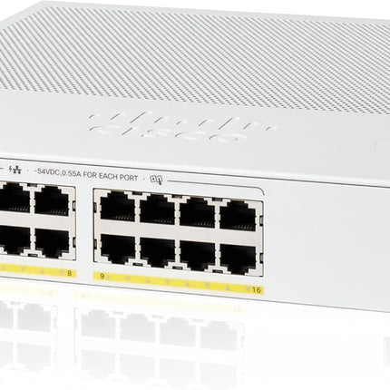 Cisco C1000-16P-2G-L 16-Port Managed PoE+ Gigabit Switch 120W