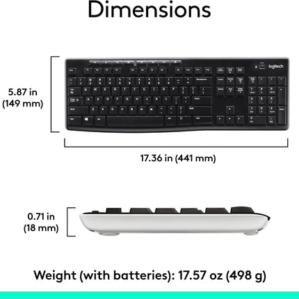Logitech MK270r Wireless Keyboard & Mouse Combo with 3-Year Battery