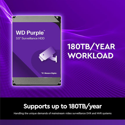 WD Purple 8TB Surveillance Hard Drive 5400RPM SATA 256MB Cache 3.5"