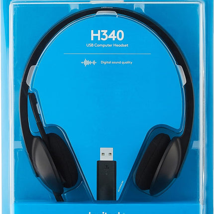 Logitech H340 USB Headset with Noise-Cancelling Mic for Clear Calls