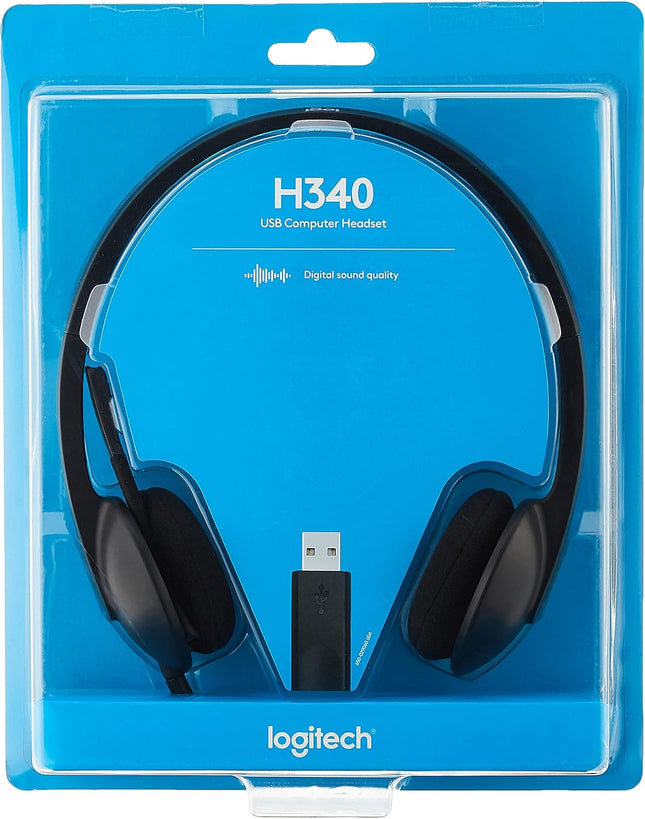 Logitech H340 USB Headset with Noise-Cancelling Mic for Clear Calls