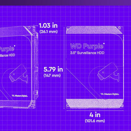 WD Purple 8TB Surveillance Hard Drive 5400RPM SATA 256MB Cache 3.5"