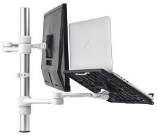 Atdec AFS-ATC-NBC Dual Monitor & Laptop Swing Arm Desk Mount White