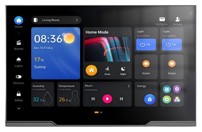 Akubela HyPanel Supreme 12.35" Smart Home Control Panel with Metal Frame