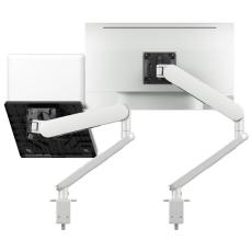 Atdec Ora Duo Dual Monitor Arm with Laptop Tray White F-Clamp