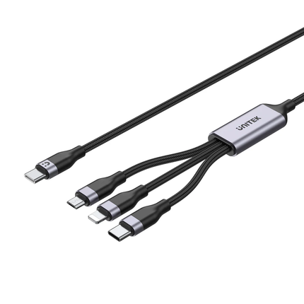 Unitek C14101BK 3-in-1 USB-C Multi Charging Cable 20W PD 1.5m