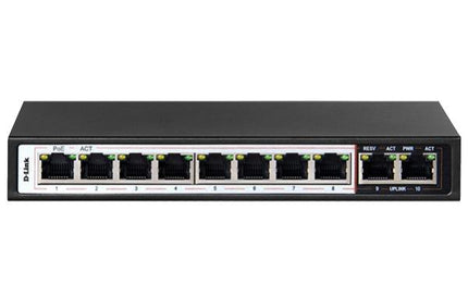 D-Link DGS-1010P 10-Port Gigabit Unmanaged PoE+ Switch 125W Budget