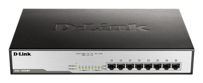 D-Link DGS-1008P 8-Port Gigabit PoE+ Switch with 60W Power Budget