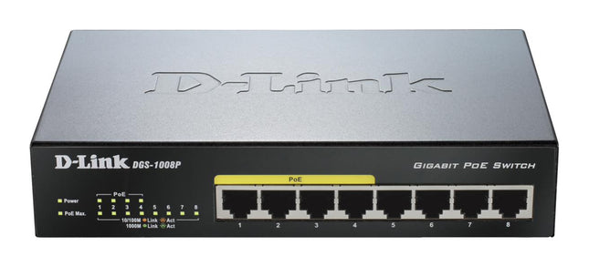 D-Link DGS-108 8-Port Gigabit Unmanaged Network Switch Plug & Play