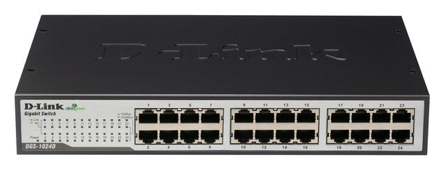 D-Link DGS-1024D 24-Port Gigabit Unmanaged Switch with Fanless Design