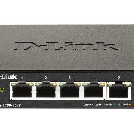 D-Link DGS-1100-05V2 5-Port Gigabit Smart Managed Switch with VLANs