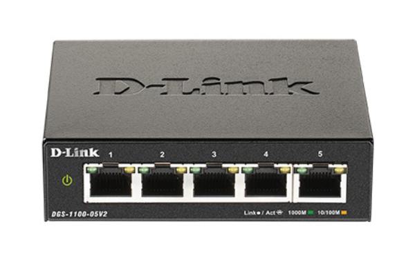 D-Link DGS-1100-05V2 5-Port Gigabit Smart Managed Desktop Switch