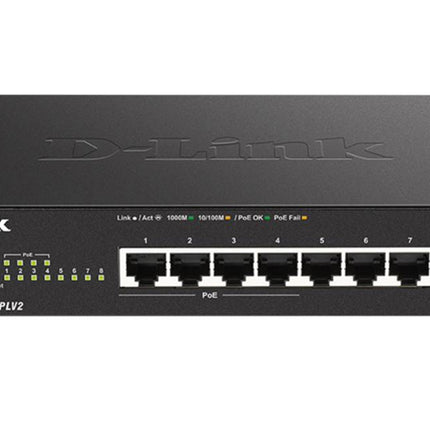 D-Link DGS-1100-08PV2 8-Port Gigabit Smart Managed PoE+ Switch 64W