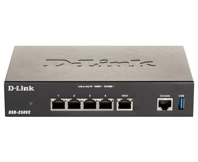 D-Link DSR-250V2 Dual WAN Gigabit VPN Router with 75 VPN Tunnels