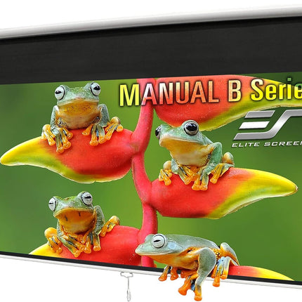 Elite Screens M100H 100" Manual Pull-Down Projector Screen – 16:9, MaxWhite, 4K/3D Ready, Wall or Ceiling