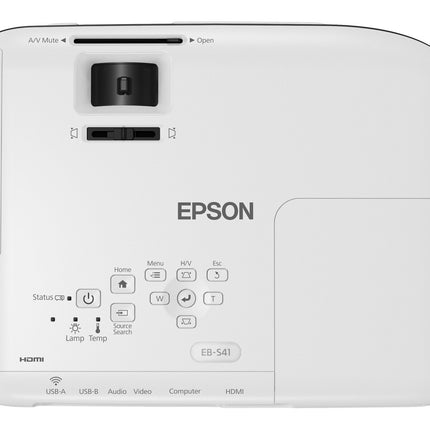 Epson EB-S41 Portable Projector – 3300 Lumens SVGA, HDMI, USB Plug & Play, Lightweight Multimedia Display for Home & Office Presentations