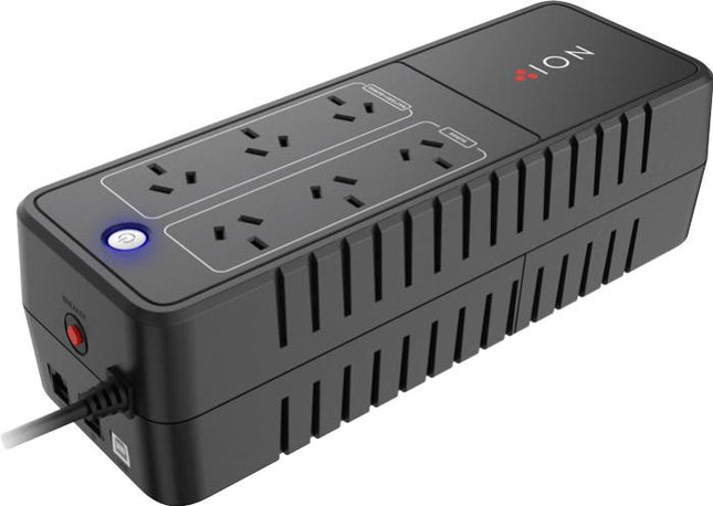 Ion F10 850VA Power Board UPS with Battery Backup & Surge Protection
