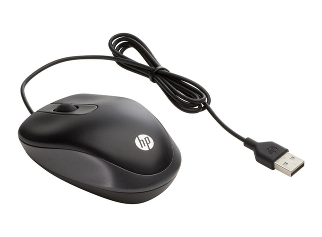 HP USB Travel Mouse Compact Wired 1000 DPI Ambidextrous Design