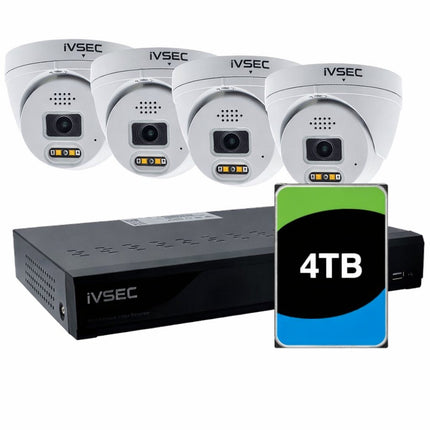IVSEC LX-319B 4K Security Camera Kit 4x 8MP Cams + 4CH NVR with 4TB HDD