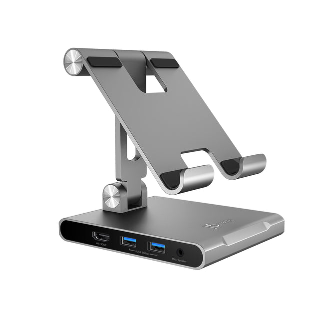 j5create JTS224 iPad Stand with 8-in-1 USB-C Docking Station & 4K HDMI