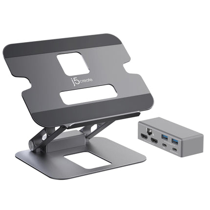 J5create JTS427 Dual 4K HDMI Laptop Docking Stand with 100W USB-C Power