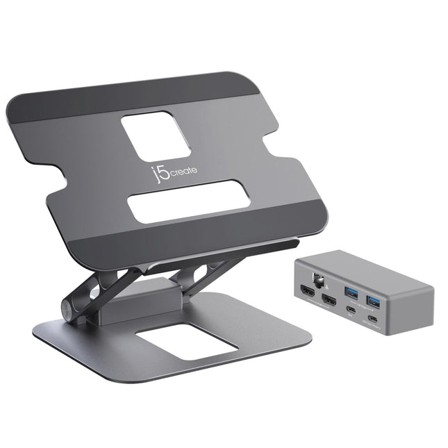 J5create JTS427 Dual 4K HDMI Laptop Docking Stand with 100W USB-C Power