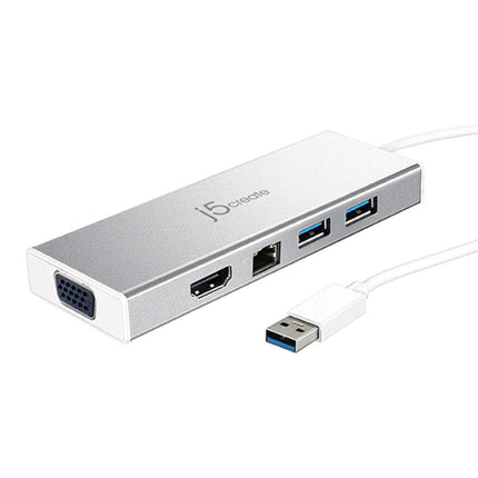 J5create JUD380 USB 3.0 Dual Display Mini Dock with HDMI VGA Ethernet
