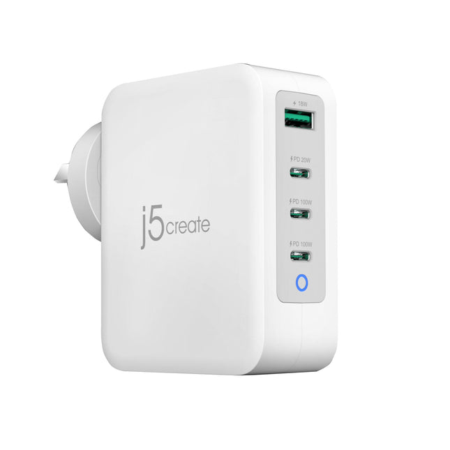 j5create JUP43130 130W GaN USB-C 4-Port Fast Charger with PD 3.0