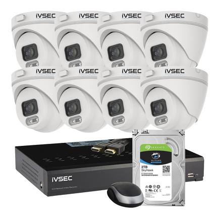 IVSEC LX Series 8 Camera 4MP IP Security Kit with 8Ch PoE NVR 2TB