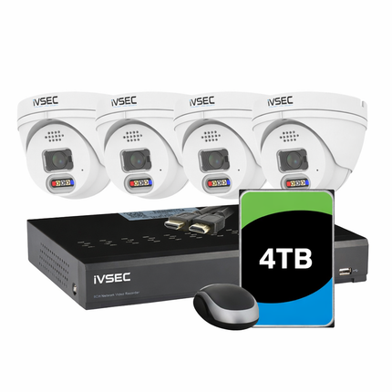 IVSEC LX Series 4MP Security Camera Kit 4 Cameras NVR 4TB Smart Detection