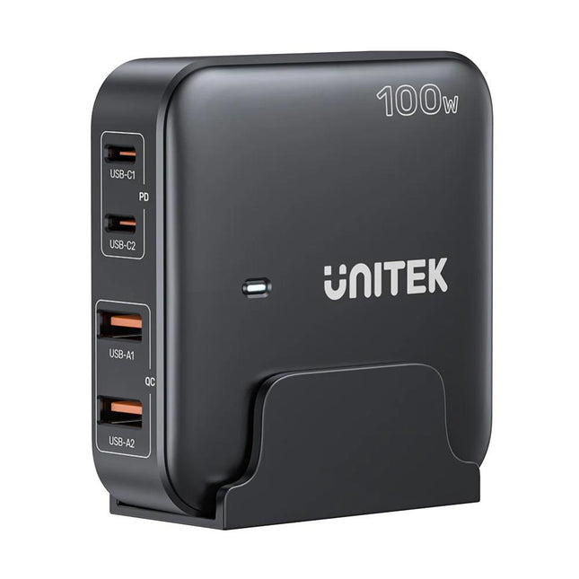 Unitek P1229ABK 100W 4-Port Desktop GaN Charger with PD3.0 and QC3.0