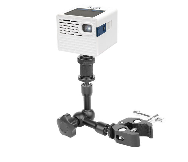 Adjustable 7-Inch Articulating Friction Arm with Super Clamp – Universal Mount for Portable Projectors and Cameras