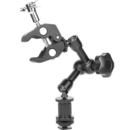 Adjustable 7-Inch Articulating Friction Arm with Super Clamp – Universal Mount for Portable Projectors and Cameras