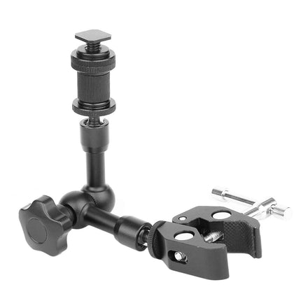 Adjustable 7-Inch Articulating Friction Arm with Super Clamp – Universal Mount for Portable Projectors and Cameras