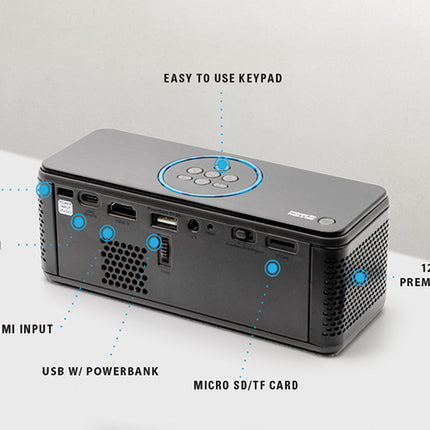 AAXA BP1 Speaker Portable Projector Bluetooth Power Bank 6 Hours Projection