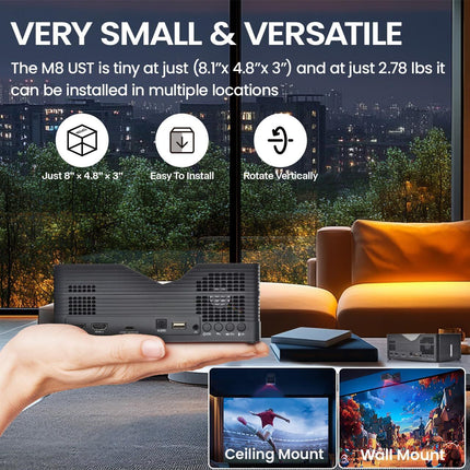 AAXA M8 UST Ultra Short Throw 4K Laser Projector