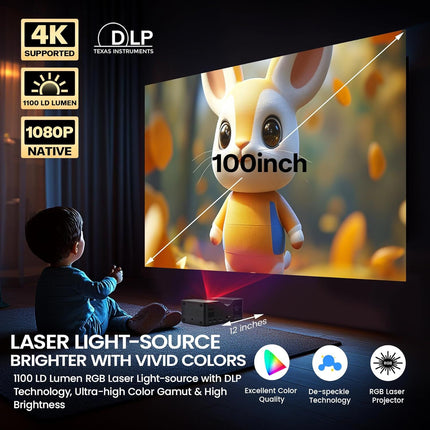 AAXA M8 UST Ultra Short Throw 4K Laser Projector