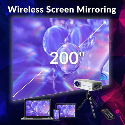 Aaxa P8 Mini Super Bright Smart Projector Bluetooth and Wi-Fi